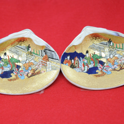 今日迄3万 手描き 貝合わせ はまぐり桑名産 香合 源氏物語絵巻和歌 9.3×7 今日迄3万 手描き 貝合わせ はまぐり桑名産 香合 源氏物語絵巻