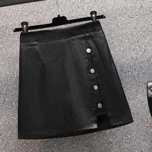 大きいサイズ レディース】秋冬【黒4XL】ミニスカートエコレザー 大きいサイズ レディース】秋冬【黒4XL】ミニスカートエコレザー