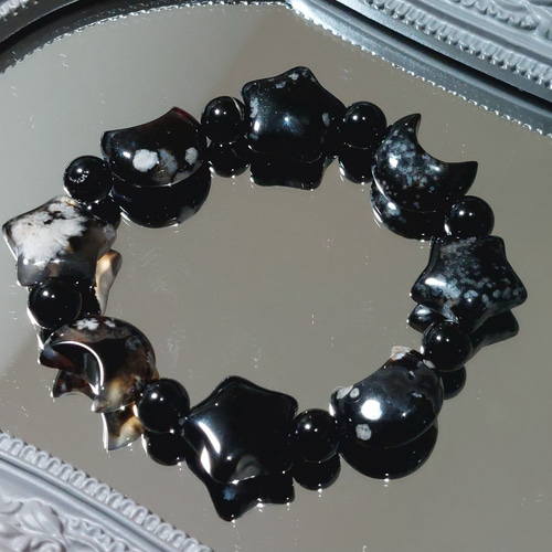 夜桜瑪瑙 月と星 運気の流れをよくする ブレスレット PENDENS