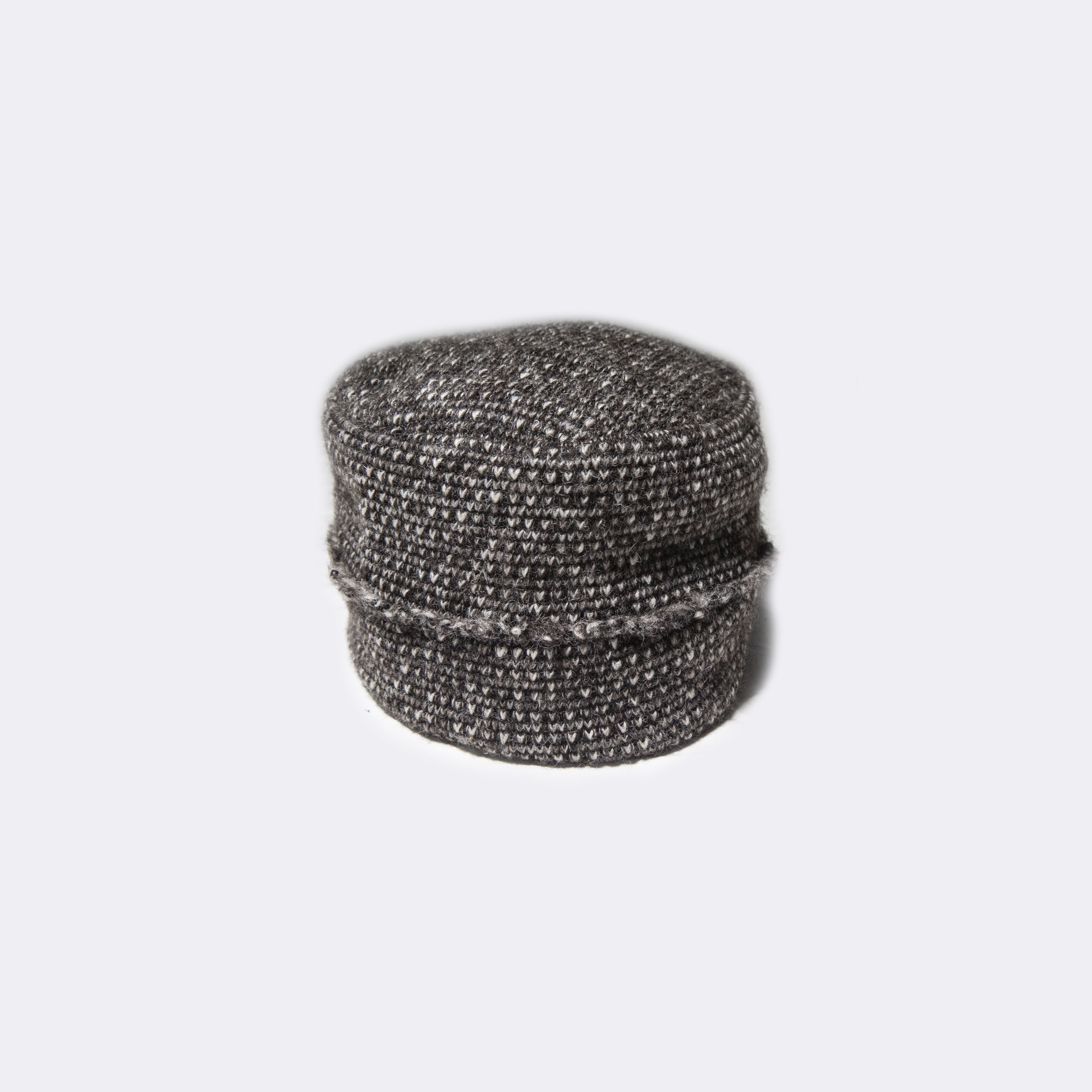 茶系グレー、イタリア製デッドストック、アクリル、ウール、冬用ハット オーダーメイド可能 original sample