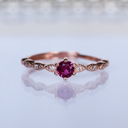 タンザナイト指輪、リング：キラキラ、華奢、プレゼント：ピンク