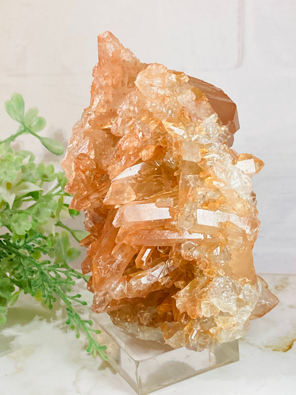 サンセットクォーツ✧ レインボー タンジェリン 原石 クラスター 蜜柑