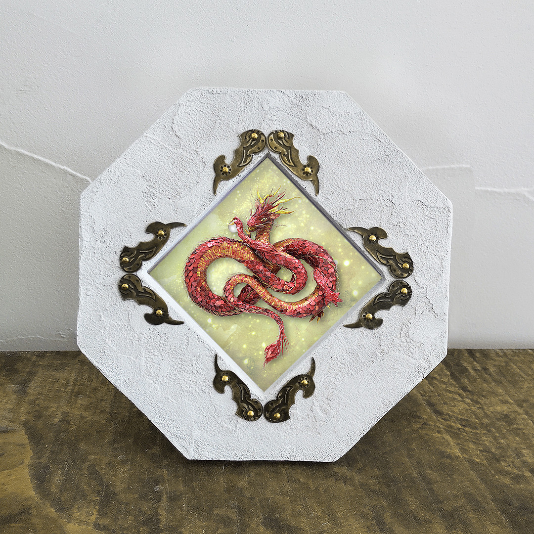 「赤龍」縁起物 額アート