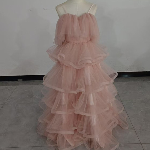 憧れのドレス ピンク キャミソール ロングドレス パーティードレス  