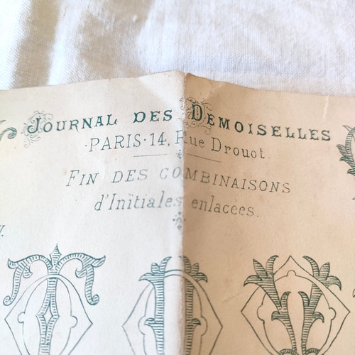 フランスアンティークイニシャル刺繍図案 H.V.からZ.Z. 編み図
