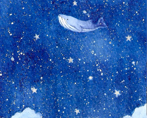 あつ&さま専用（原画）夜空のクジラ【水彩画】ほか 5点おまとめ