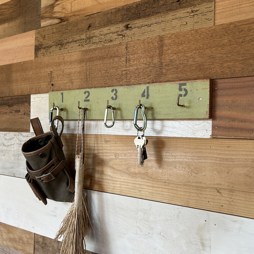 KEY HOOK キーフック 鍵掛け 壁掛け ペイント 古材 壁掛けラック