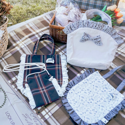 たっぷりフリルの乙女なトートバッグ【チェック&ウサギ】 17枚目の画像