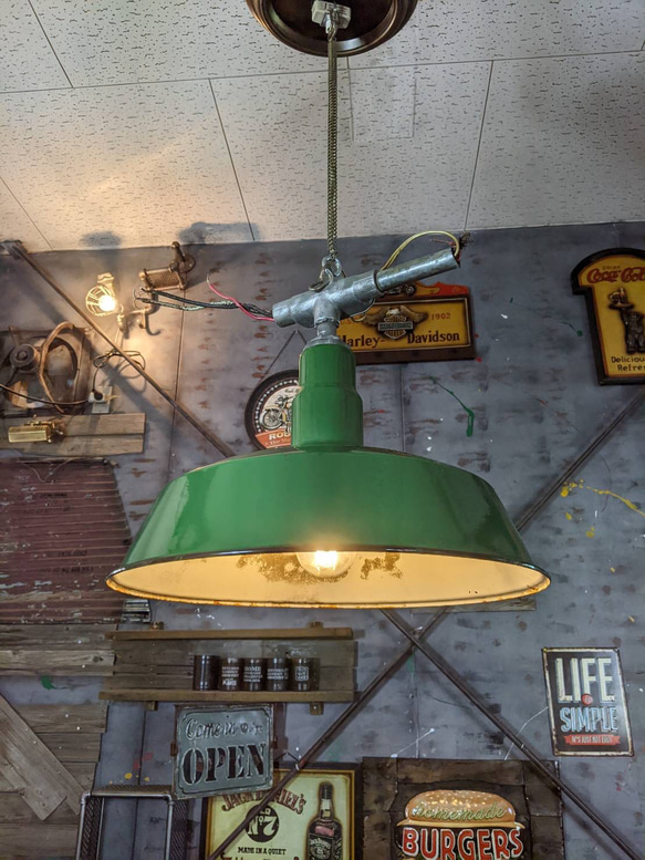 アメリカンヴィンテージ フルレストア シーリングライト 大型シェイド