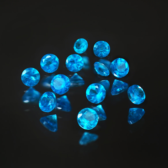 K18ネオンブルーアパタイトの3mm爪留めリング　～Geraldine 12枚目の画像