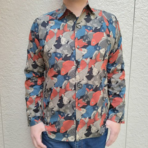 長袖和柄シャツ（総鯉柄図） シャツ・ブラウス（メンズ） 善工房 通販 