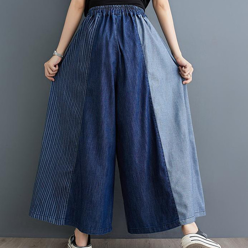 大きいサイズ レディース パンツ　デニム　ガウチョ　春夏 秋 新品 ゆったり 大きいサイズ レディース パンツ デニム ガウチョ 春夏 秋 新品