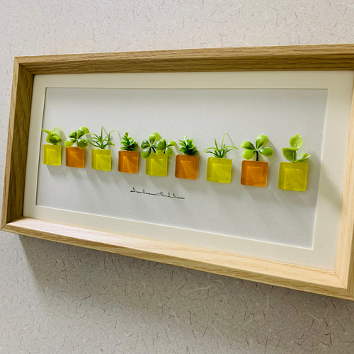 30cmアートパネル 枯れない観葉植物 タイル ウェルカムスペース 贈り物