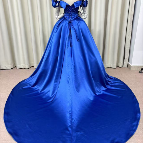 BLUE×PALANGノースリーブ Aラインドレス ロイヤルブルー 青色 ロイヤルブルー 演奏会ドレス(ステージドレス)人気通販専門
