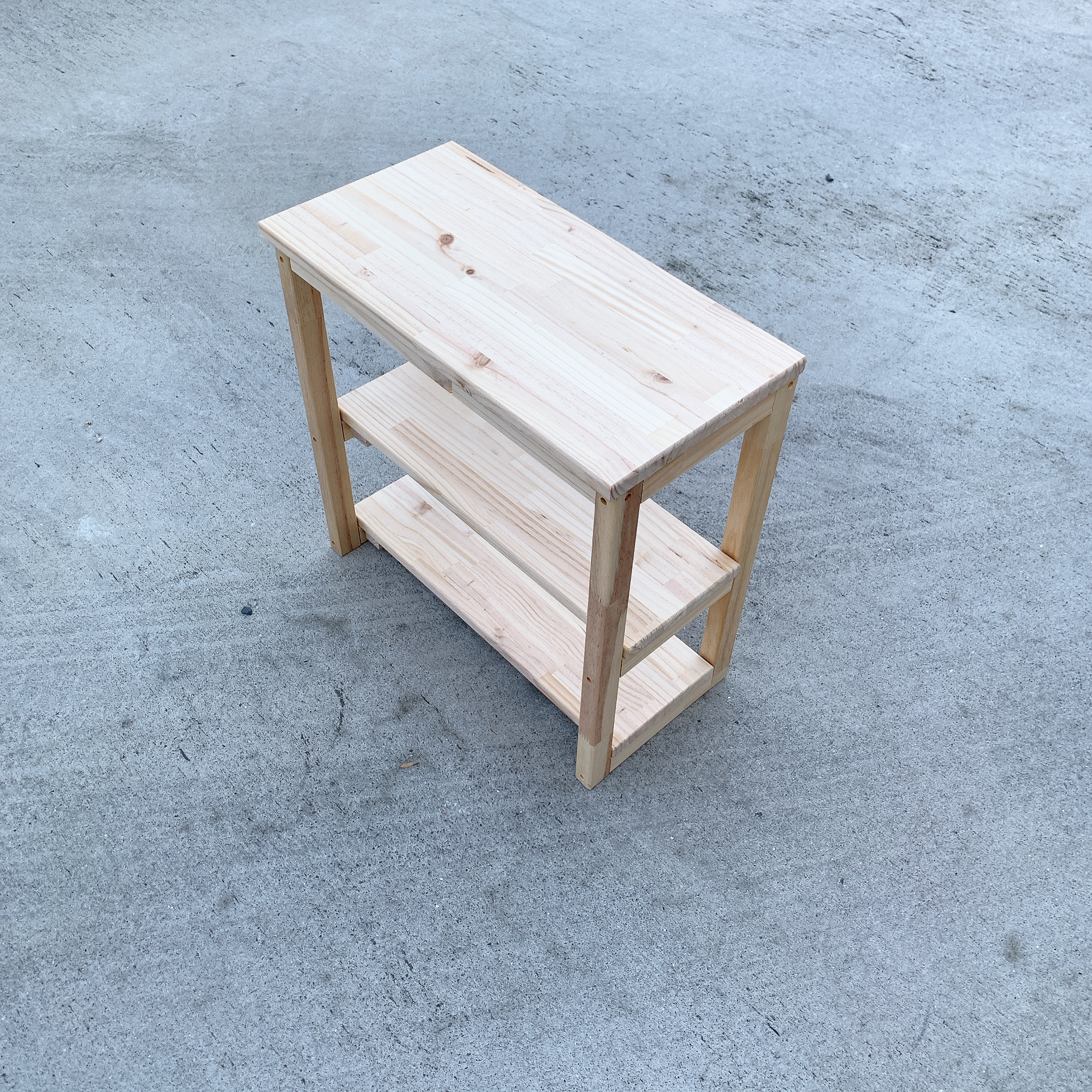 小さなパイン可動式3段シェルフ