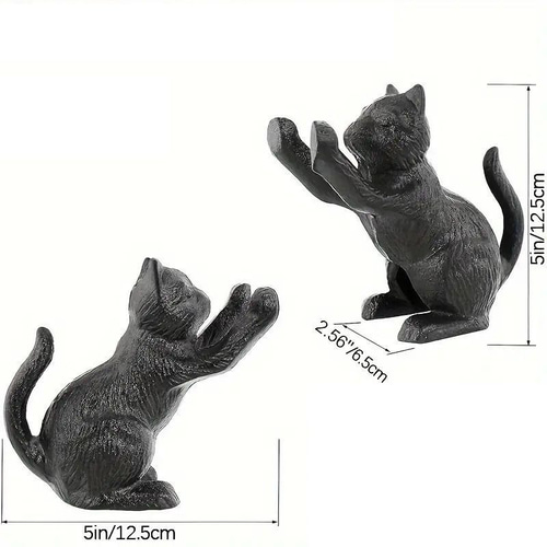 ブックエンド 黒猫 ヴィンテージ調 ネコ 猫 重い本に最適 ブラック