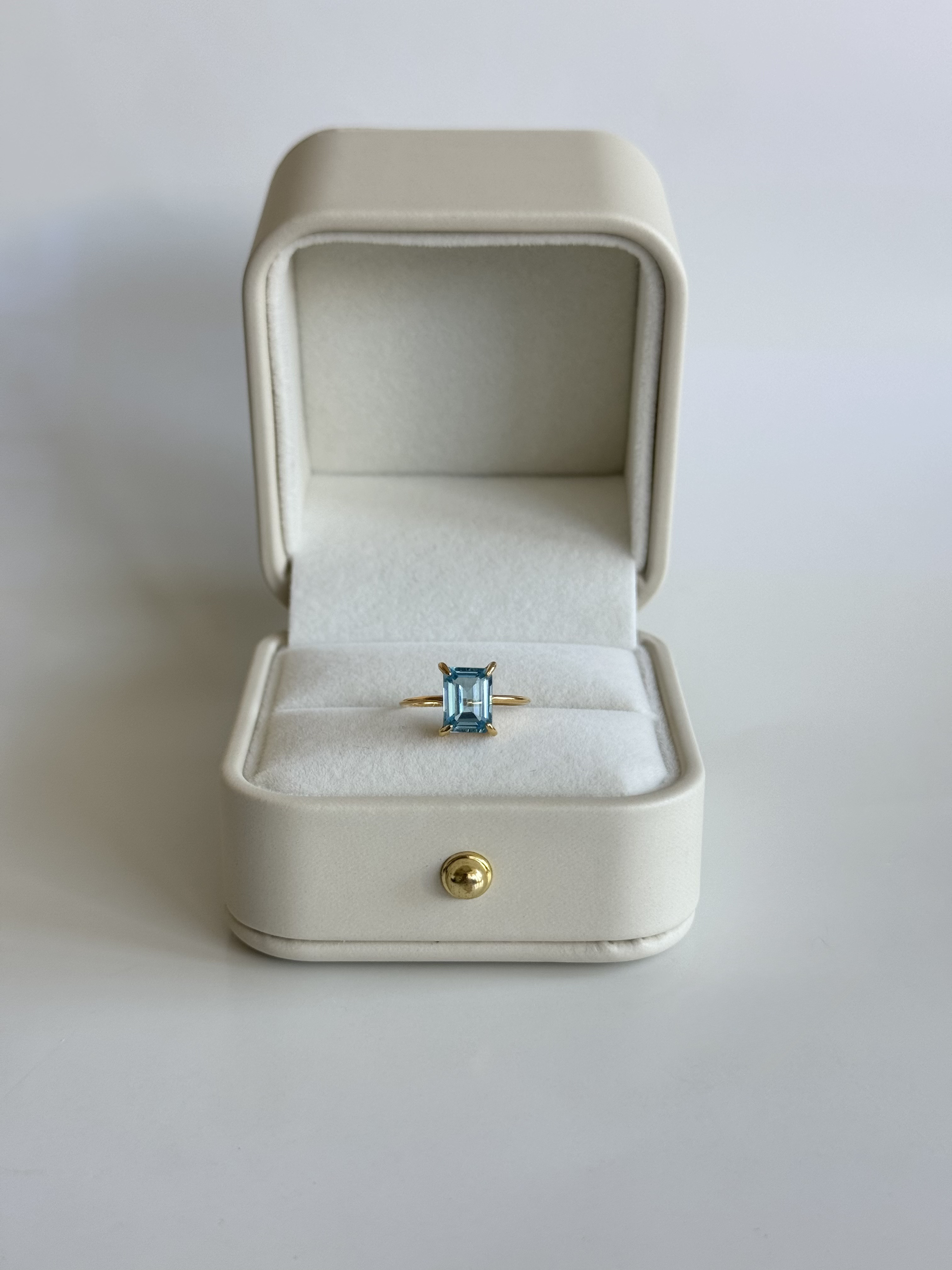 スイスブルートパーズのオクタゴンカットリング〈silver925 18kgp〉