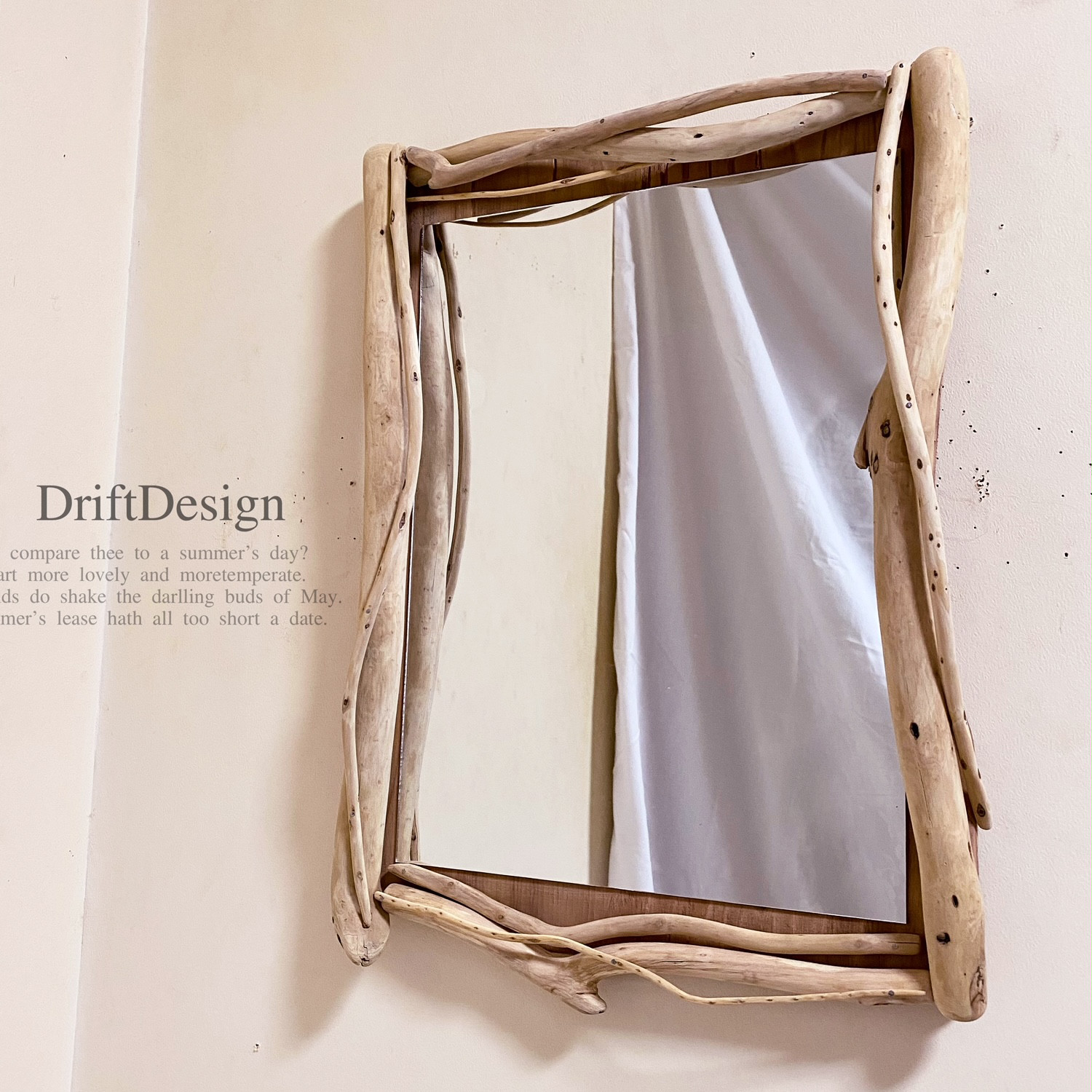 〜DriftDesign〜 キレイめ流木アートのお洒落な壁掛けデザインミラー 鏡 〜DriftDesign〜 キレイめ流木アートのお洒落な壁掛けデザインミラー 鏡
