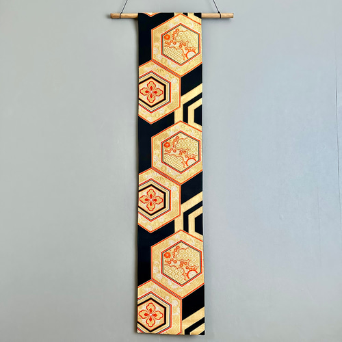 table runner 金彩古鏡文　帯リメイク table runner 金彩古鏡文 帯リメイク - メルカリ