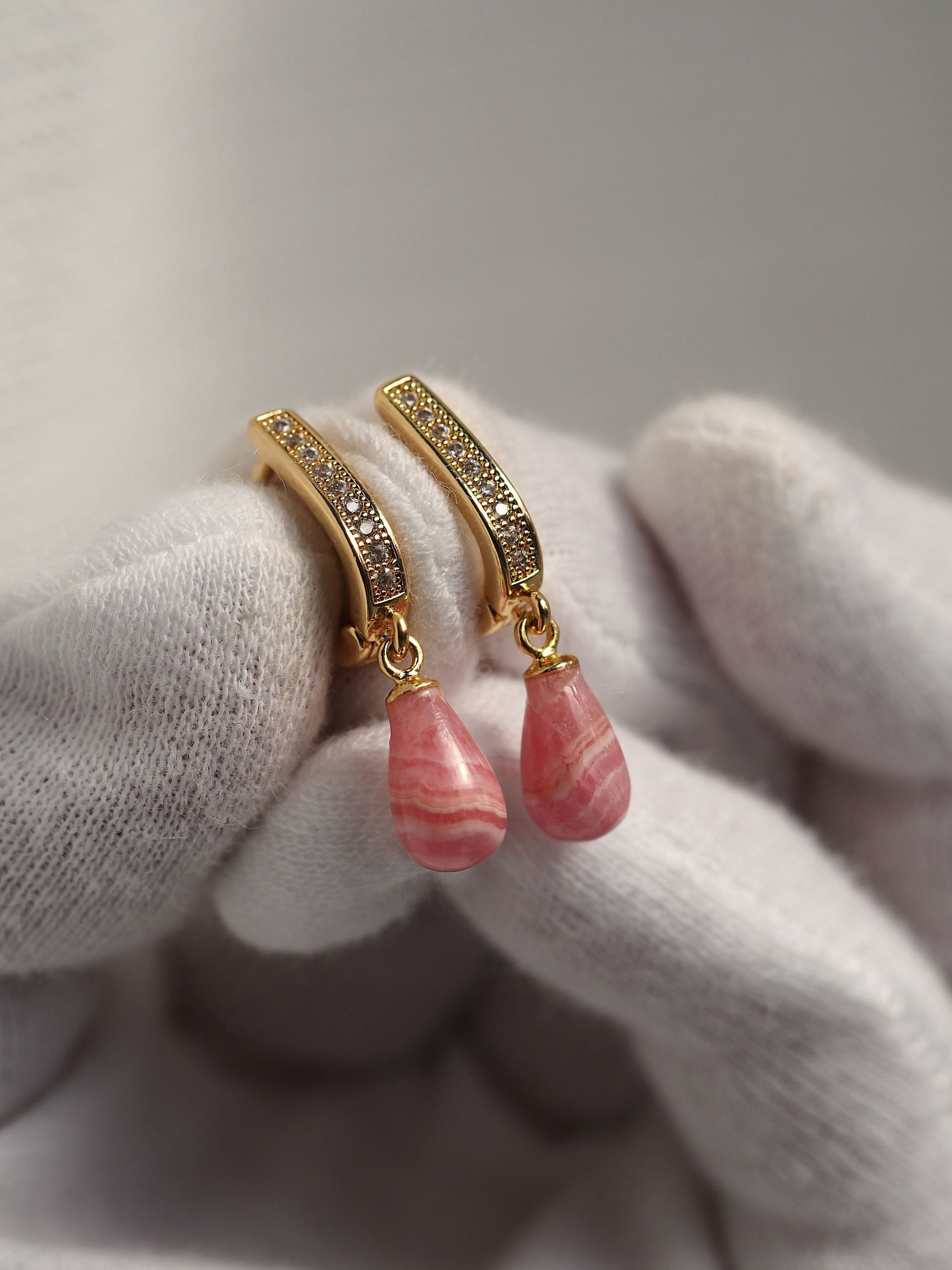 インカローズ１０　K14gf zcデザインフープピアス