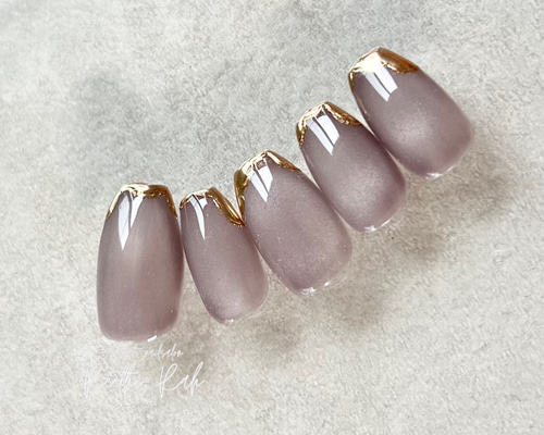 マグネットネイル ブライダルネイル 結婚式 ミラーフレンチ ネイルチップ 655046f2f07a9944f97940d305c507