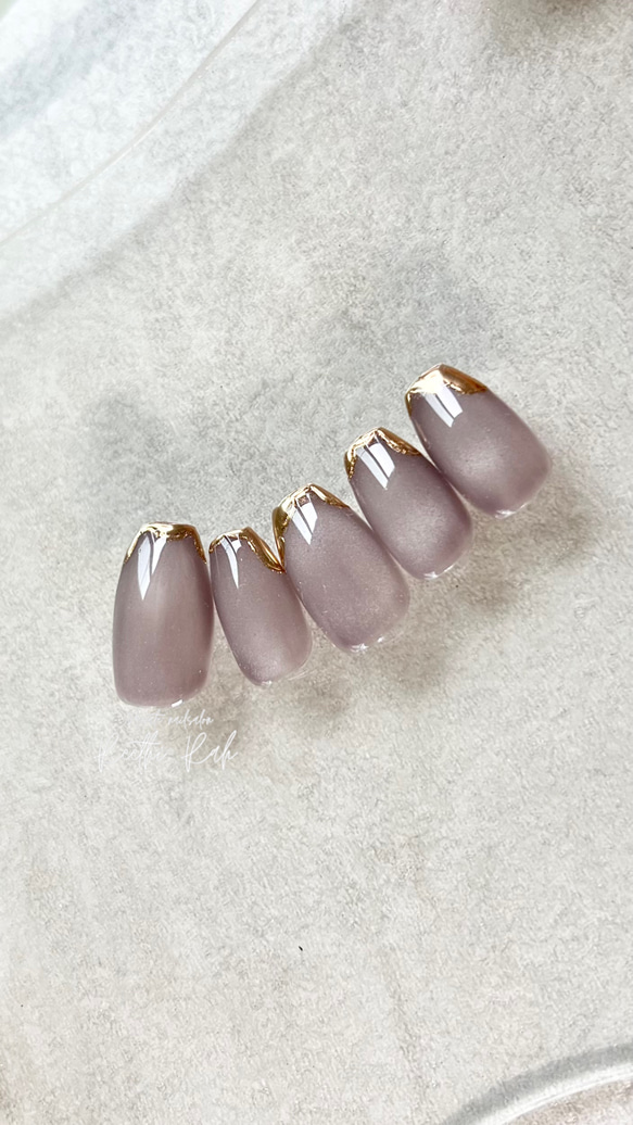 マグネットネイル×変形ミラーフレンチ ネイルチップ 韓国 ブライダル