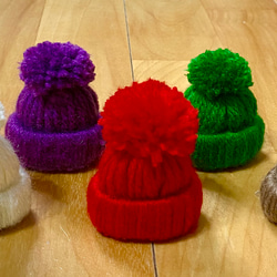 カラフルポンポン付きミニニット帽5個セット その他雑貨 yuzu-star