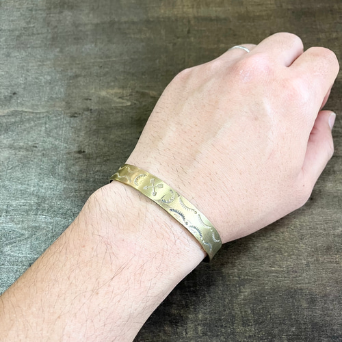 brass ブラス 真鍮 スタンプワーク ブレスレット バングル