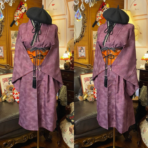 着物 ワンピース ドレス ハンドメイド リメイク 重ね衿 襟和洋 着物 ワンピース ドレス ハンドメイド リメイク 重ね衿 襟和洋