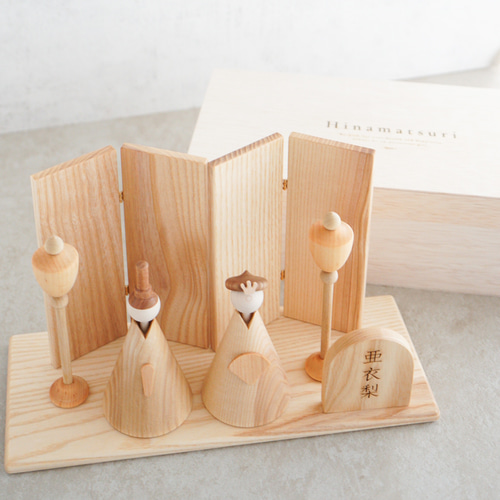 A001 【 Wooden Hinadoll Premium 】 木製ひな人形 オリジナルデザイン