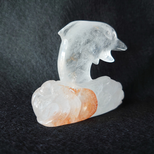 水晶ゴールデンヒーラー入り　波乗りイルカ　素敵な逸品 水晶ゴールデンヒーラー入り 波乗りイルカ 素敵な逸品 その他