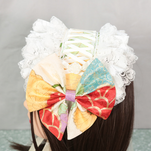 華花×編上① ヘッドドレス ロリータ 和ロリ ヘッドドレス