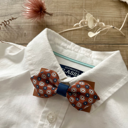 《新作》キッズ用蝶ネクタイ　ポリドット　レンガ 4枚目の画像