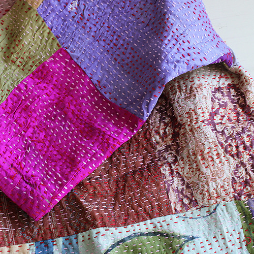 カンタ刺繍シルクのタックプルオーバーブラウス【D】 ブラウス somoo