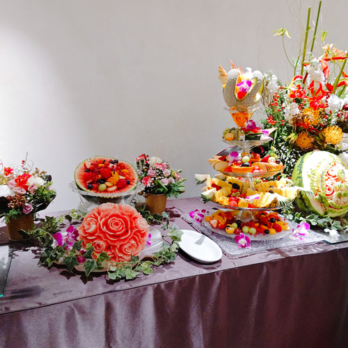 スイカの器 薔薇 フルーツカービング プレゼント 母の日 父の日