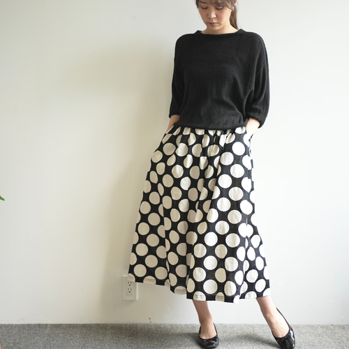 LEONARD  レオナール　和風　大島紬柄　コットンスカート　76サイズ LEONARD レオナール 和風 大島紬柄 コットンスカート 76サイズ