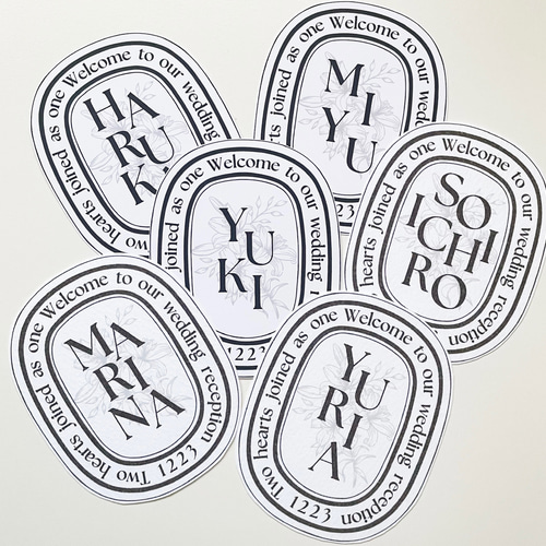 1枚 ¥110〜】diptyque風 ディプティック風 席札 上質マット紙 席次表