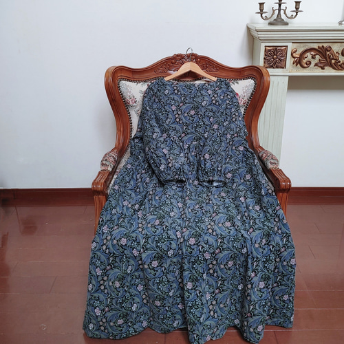 ウィリアムモリス コーデュロイ ギャザーワンピースfree B ワンピース