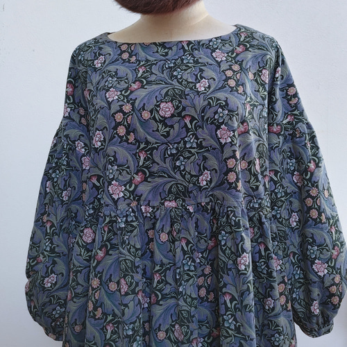 ウィリアムモリス コーデュロイ ギャザーワンピースfree B ワンピース