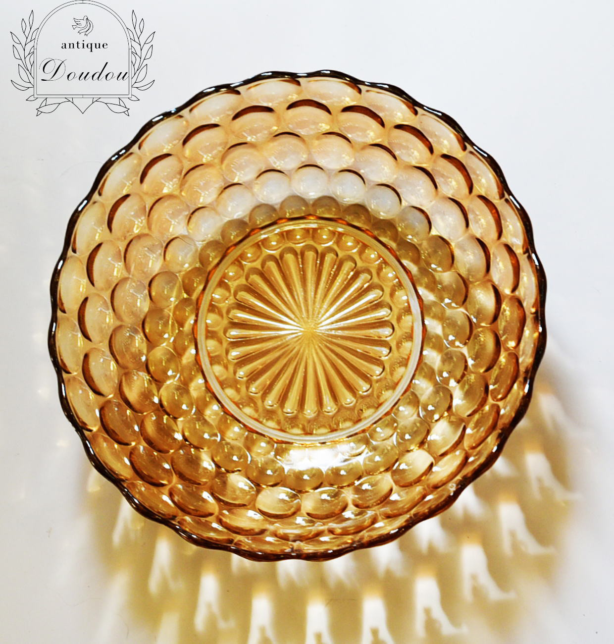 Fire King　 BUBBLE　マリーゴールド　シャロウボウル【s0328】