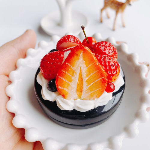 苺サンデーの朱肉 strawberry スイーツデコ フェイクスイーツ はんこ