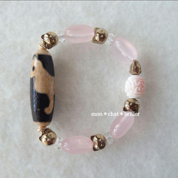 ピンククォーツルビー天然石ブレスレット素敵な逸品