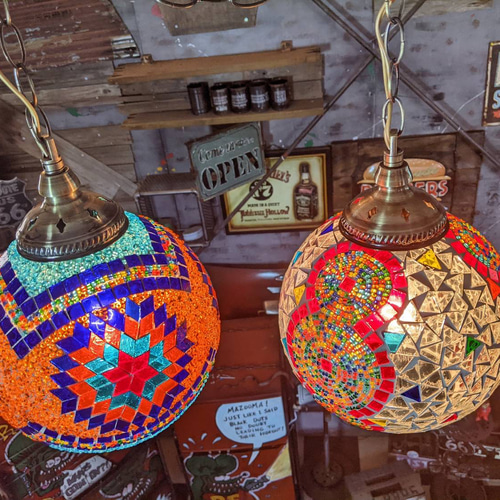 連結ペンダントランプ 2灯式 シーリングライト モザイクガラスシェイド