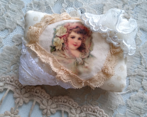 可愛い転写のピンクッション ドール用クッション その他インテリア雑貨