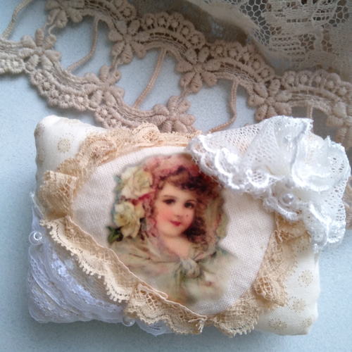 可愛い転写のピンクッション ドール用クッション その他インテリア雑貨