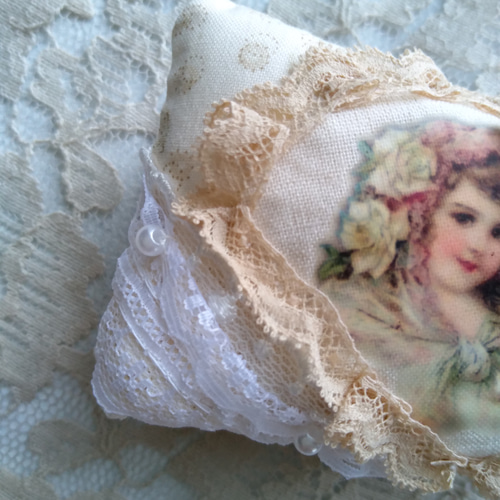 可愛い転写のピンクッション ドール用クッション その他インテリア雑貨