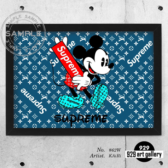 SUPREME type☆オマージュアートインテリアポスター＃62W