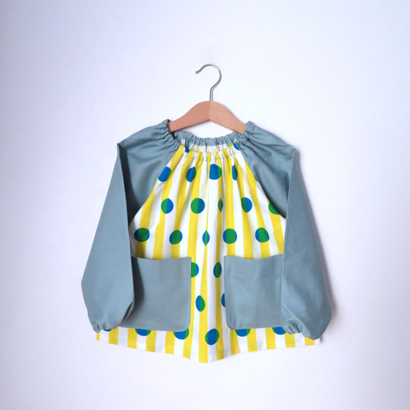 選べるサイズ・ポケット・ループ！《Yellow》ストライプドットの  