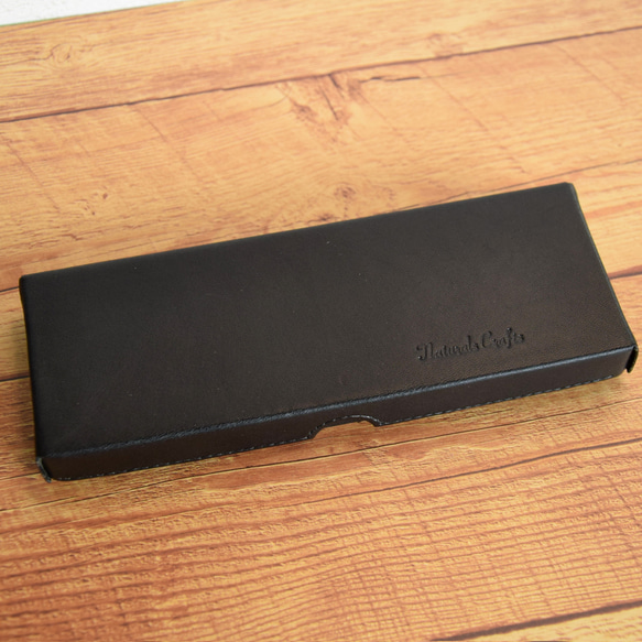 革の筆箱｜レクタングル1706 【ブラック】 2枚目の画像