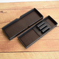 革の筆箱｜レクタングル1706 【ブラック】 6枚目の画像